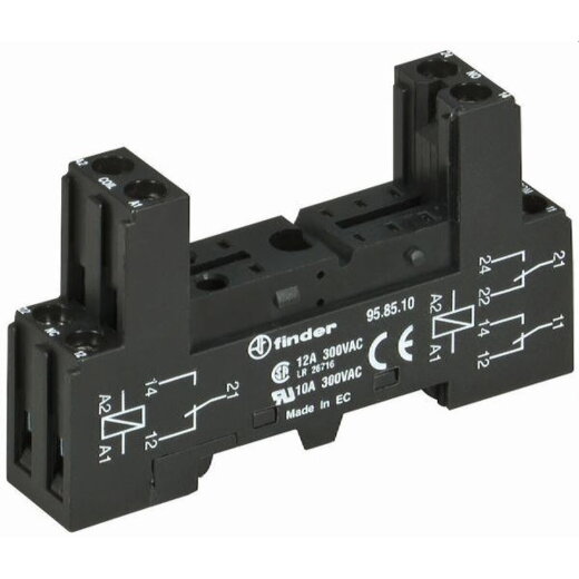 Finder Relaisfassung 95.85.10 schwarz mit Schraubklemme 1 STK