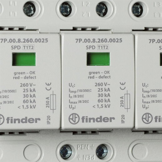 Finder SPD Überspannungsableiter 7P.03.8.260.1025 Typ 1+2 3phasig 1 STK