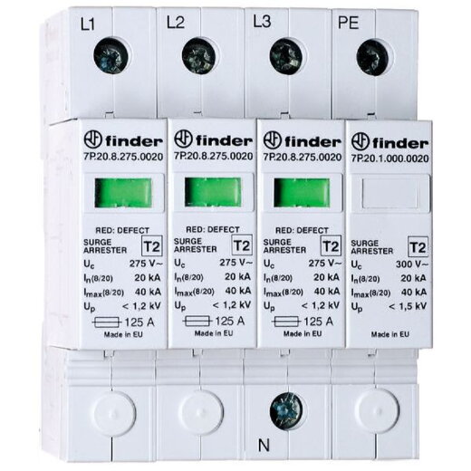 Finder SPD Überspannungsableiter 7P.24.8.275.1020 Varistor+Funkenst.3-ph. 1 STK