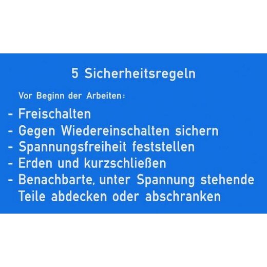 PROTEC.class Gebotszeichen PGZSR Fuenf Sicherheitsregeln