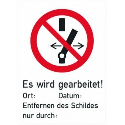 PROTEC.class Verbotsschild Nicht schalten! PVSNS