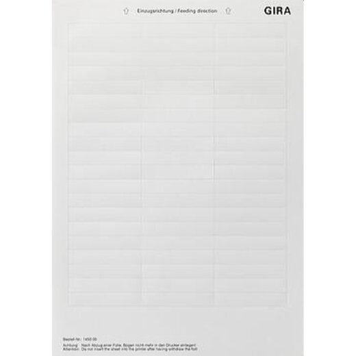 Gira Beschriftungsbogen 145000 60,7x11,8mm