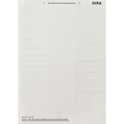 Gira Beschriftungsbogen 145700 62,8x6,8mm