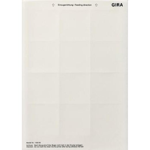 Gira Beschriftungsbogen 145800 62,5x62mm