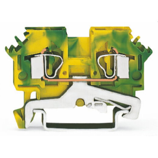 WAGO 2 Leiter Sicherungsklemme 281-607 4qmm grün-gelb