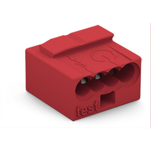 WAGO Verbindungsdosenklemme 4polig Micro 0,6-0,8qmm rot