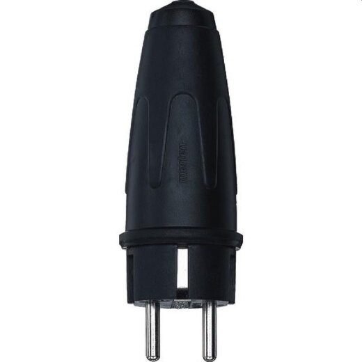 Merten SCHUKO-Vollgummistecker 122051 schwarz