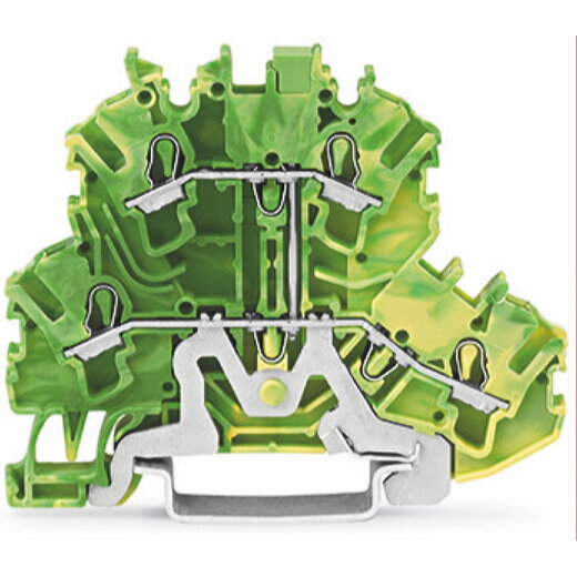 WAGO Doppelstockklemme 2002-2207 2,5qmm grau/gelb