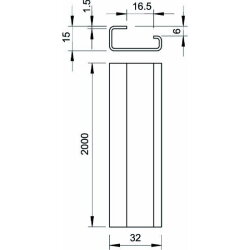OBO Tragschiene 2064 GTP 2000x32x15