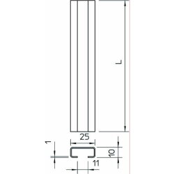 OBO Profilschiene CL2510UP2000FS 2000x25x10 ungelocht