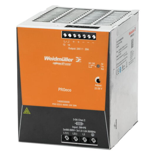 Weidmüller Stromversorgung 1469550000 PRO ECO3 480W 24V 20A 3phasig 1469550000 1 STK