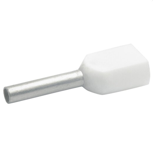 Klauke Zwillings-Aderendhülse 2x0,5qmm 15mm weiss verzinnt isoliert 8698