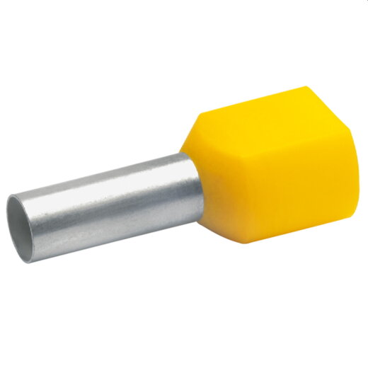 Klauke Zwillings-Aderendhülse 2x6qmm 26mm hellgelb verzinnt isoliert 87514