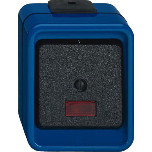 Merten Wippkontrollschalter 372375 blau/Aus 3polig schlagfest