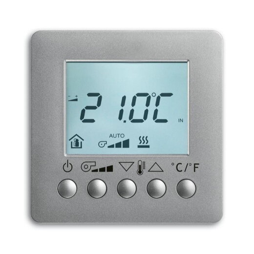 Busch-Jaeger AP-Raumtemperaturregler Raumtemperaturregler 6138/11-83 mit Display alusilber