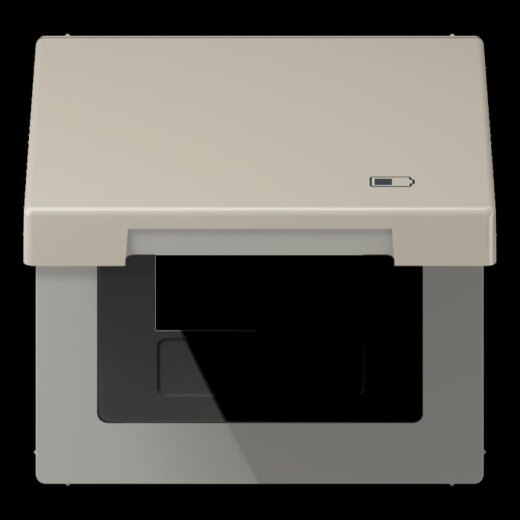 Jung Klappdeckel (mit Rückstellfeder) inklusive Zentralplatte, Symbol Charger, Serie LS, Edelstahl ES2990KLUSB