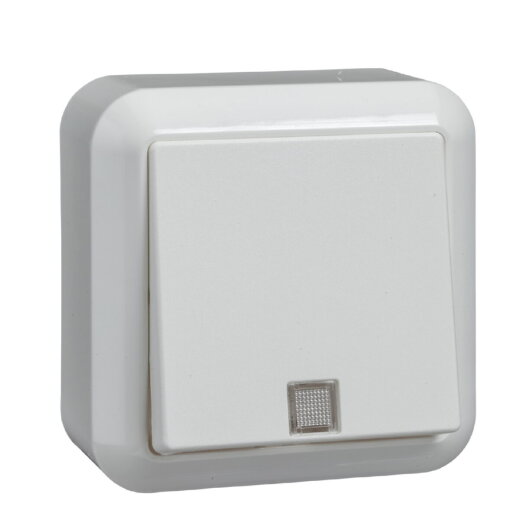 ELSO AP-Taster 382114 10A beleuchtet CONTURA reinweiß