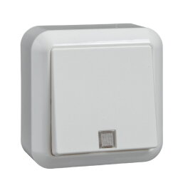 ELSO AP-Taster 382114 10A beleuchtet CONTURA reinweiß