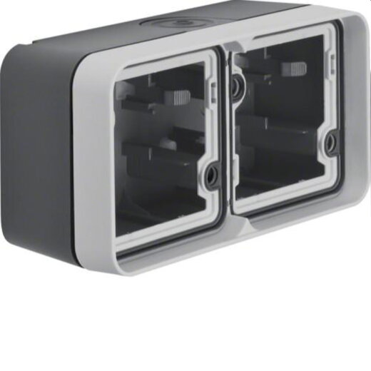 Berker Gehäuseunterteil M36719323505 2fach waagerecht lichtgrau