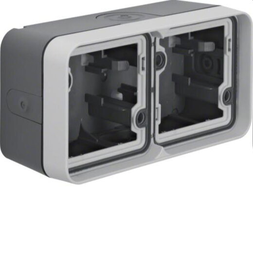 Berker Gehäuseunterteil M36719323515 2fach waagerecht lichtgrau