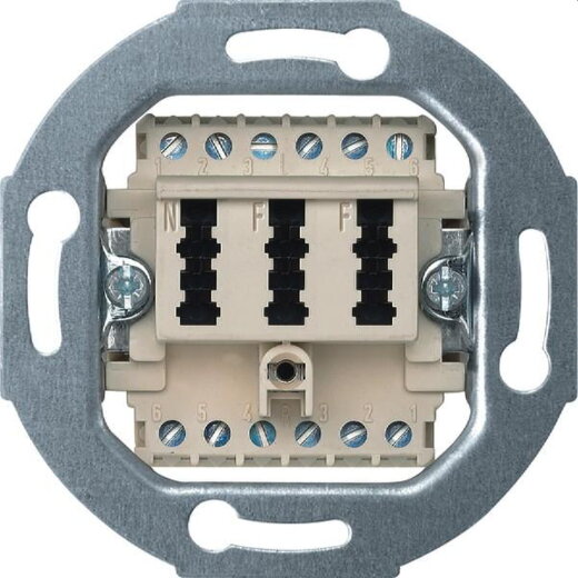 Merten Anschlussdose 465226 TAE 3fach 2x6/6 NF/F weiss