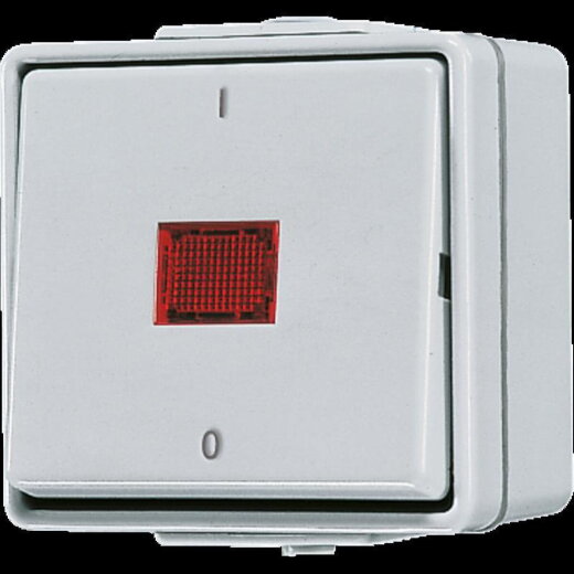 Jung Wipp-Kontrollschalter, Aus 2-pol., 10 AX 250 V ~, IP 44, WG 600 602KOW