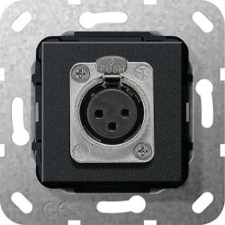 Gira Buchse 566710 XLR D-Serie Einsatz schwarz matt