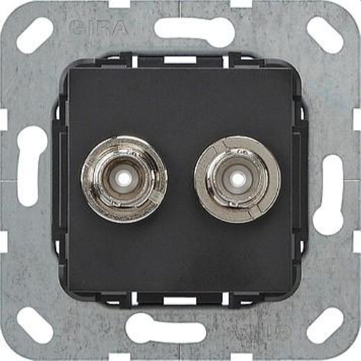 Gira Anschluss 563010 BNC 2fach schwarz matt