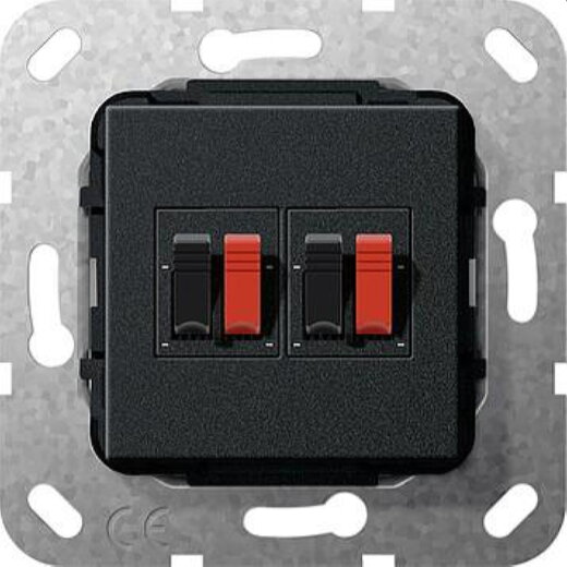 Gira Anschluss 569310 Einsatz 2fach schwarz matt