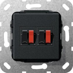 Gira Anschluss 569310 Einsatz 2fach schwarz matt