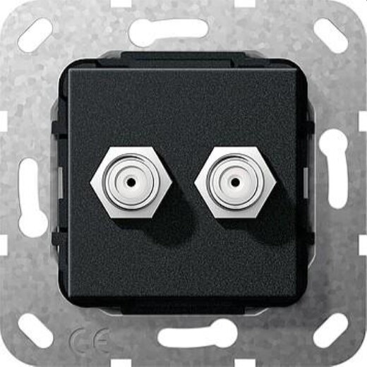 Gira Buchse 565110 Einsatz 2f Kupplung schwarz matt