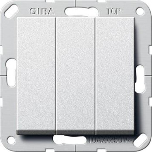 Gira Taster 284426 3fach Schl. 1-pol System55 Alu