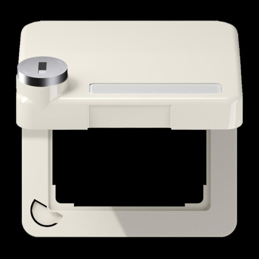 Jung Klappdeckel mit Rückstellfeder, mit Schriftfeld, Thermoplast, Serie CD, weiß CD590BFKLSL