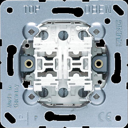 Jung Wippschalter, 10 AX 250 V ~, Doppel-Wechsel, ohne Krallen 509EU