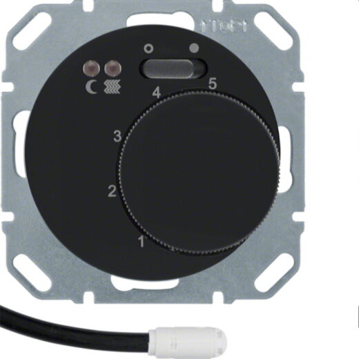 Berker Fussbodentemperaturregler 20342045 schwarz glänzend