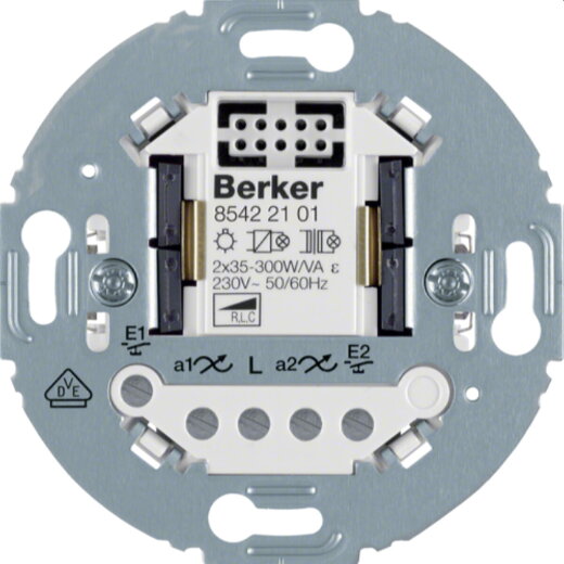 Berker Universaltastdimmer 2fach 2Draht Tragring rund 85422101
