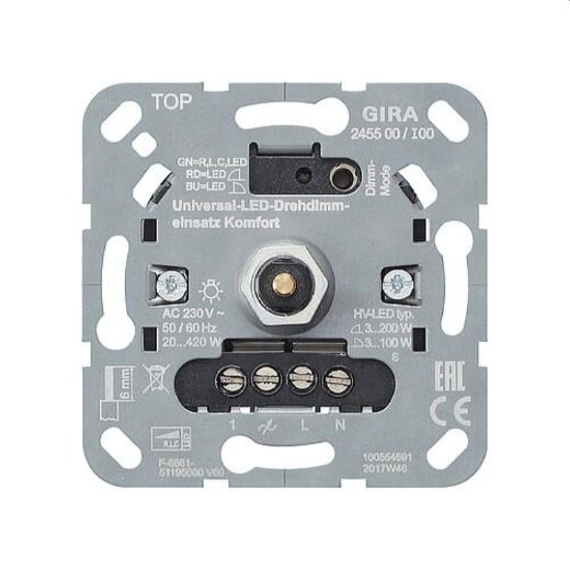 Gira Uni-LED-Drehdimmeinsatz 245500 Komfort 245500