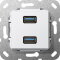 Gira Einsatz 568403 USB 3.0A 2fach Kup reinweiss