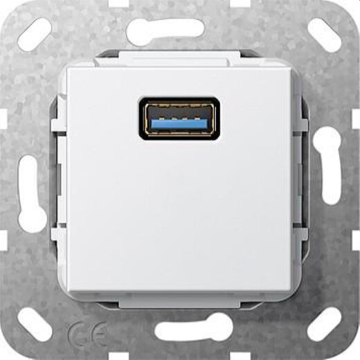 Gira Einsatz 568303 3.0A 1fach Kab reinweiss