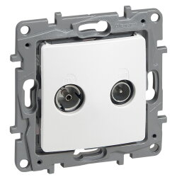 Legrand Durchgangsdose 664561 Niloe TV-Radio 14dB ultraweiss