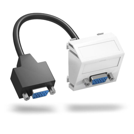 OBO Multimediaträger VGA MTS-VGA F RW1 m. Kabel Bu.-Bu. 45x45mm