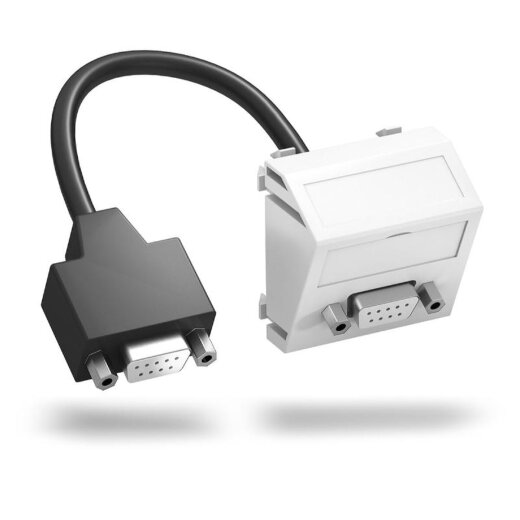 OBO Multimediaträger D-Sub9 MTS-DB9 F RW1 m. Kabel Bu.-Bu. 45x45mm