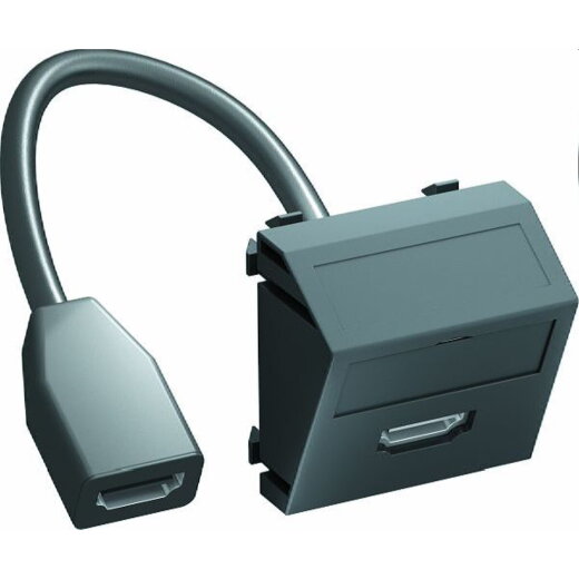 OBO Multimediaträger HDMI MTS-HD F SWGR1 m. Kabel Bu.-Bu. 45x45mm