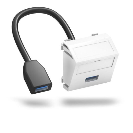 OBO Multimediaträger USB 3.0 A-A MTS-U3A F RW1 m. Kabel Bu.-Bu. 45x45mm