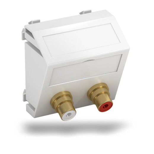 OBO Multimediaträger Audio-Cinch MTS-2R L RW1 2x Buchse m. Löt 45x45mm