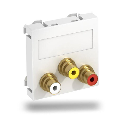 OBO Multimediaträger Audio / Video MTG-12R L RW1 3x Buchse m. Löt 45x45mm