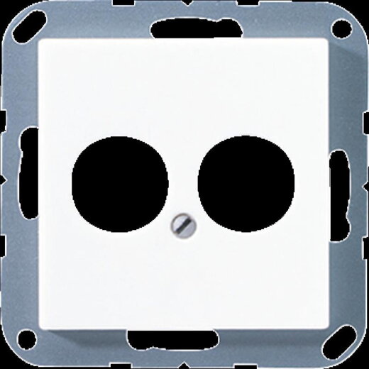 Jung Abdeckung für 2 Rundsteckverbinder bis 18,5 mm ?, Thermoplast, Serie A, alpinweiß A562-2BFWW