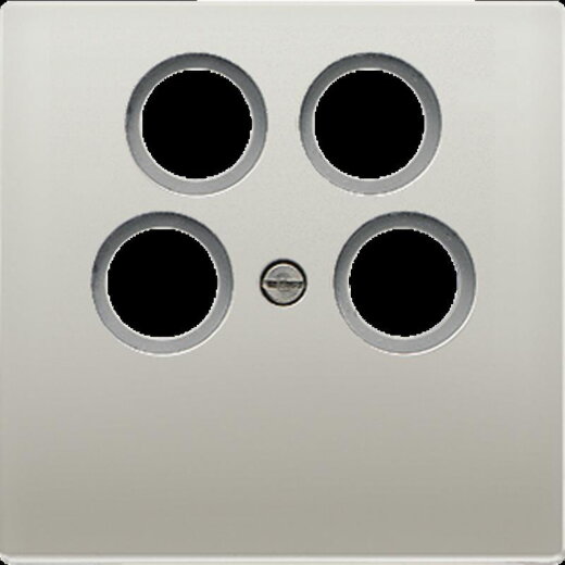 Jung Abdeckung für 4-Loch SAT-TV-Steckdose (Ankaro), Serie LS, Edelstahl ES2990-4SAT2