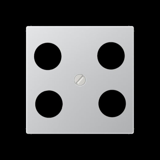 Jung Abdeckung für 4-Loch SAT-TV-Steckdose (Hirschmann), Thermoplast lackiert, Serie A, aluminium A561-4SAT1AL