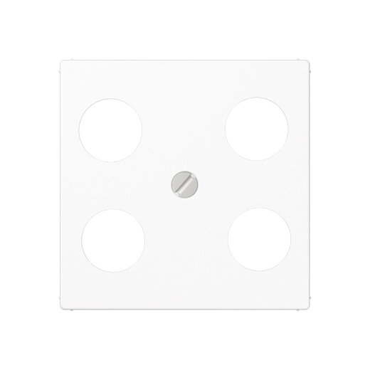 Jung Abdeckung für 4-Loch SAT-TV-Steckdose (Hirschmann), Thermoplast, Serie AS/A, alpinweiß A561-4SAT1WW